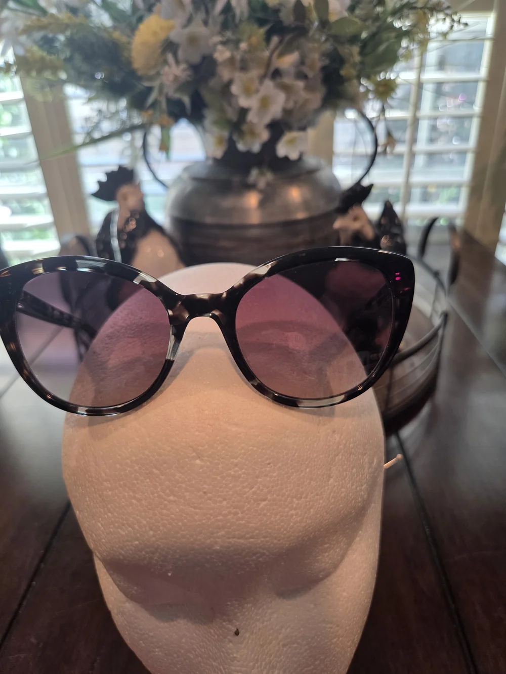 Kate Spade Women's Tortoiseshell Cat-Eye Sunglasses with Pink Case